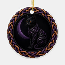 Keltisk Knut Samhain Svart Katt Halloween