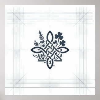 Keltisk Knut Shamrock Kulturarv Linje Konst Väggko Poster