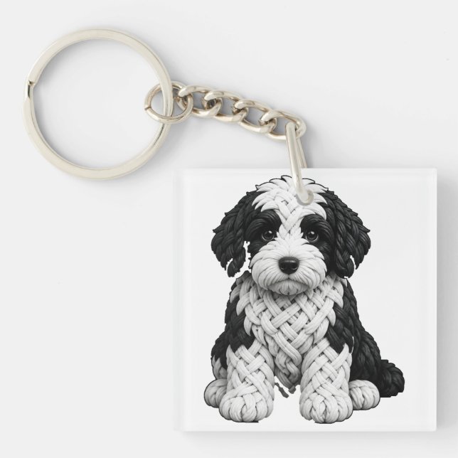 Keltisk Knut Sheepadoodle Hund Konst (Framsidan)