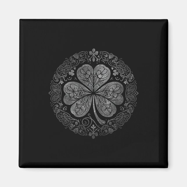 Keltisk Knutblad Shamrock Rolig St Patricks Day Mi Magnet (Framsidan)