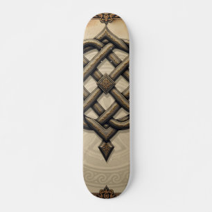 Keltisk konst och blomsterskrud i varma toner. mini skateboard bräda 18,5 cm