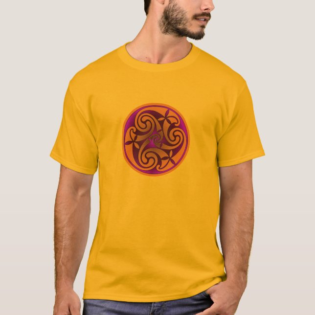 Keltisk konst Spiraldesign T-shirt (Framsida)