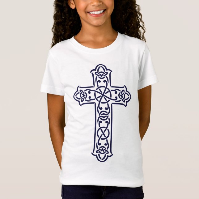 Keltisk korsgrafisk knutkonst t shirt (Framsida)