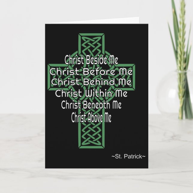 Keltisk korsskjorta St Patrick's bön Kristna G Kort (Framsida)