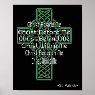Keltisk korsskjorta St Patrick's bön Kristna G Poster