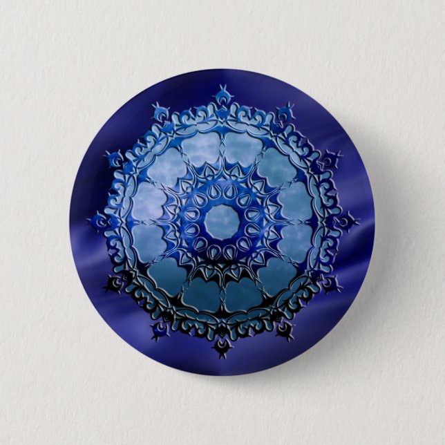 Keltisk Mandala | blå vågor Knapp (Framsida)