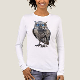 Keltisk Mekanisk Uggla Silver Steampunk T Shirt