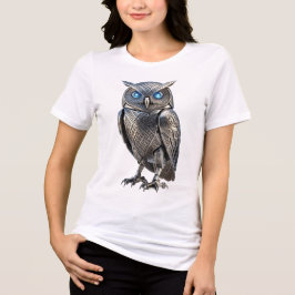 Keltisk Mekanisk Uggla Silver Steampunk T Shirt
