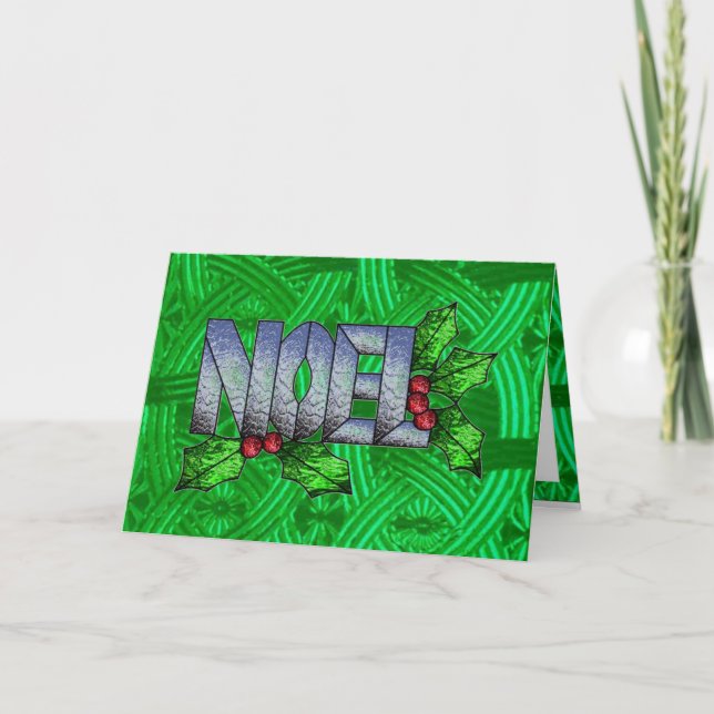 Keltisk noel i färgat glas helgkort (Framsida)