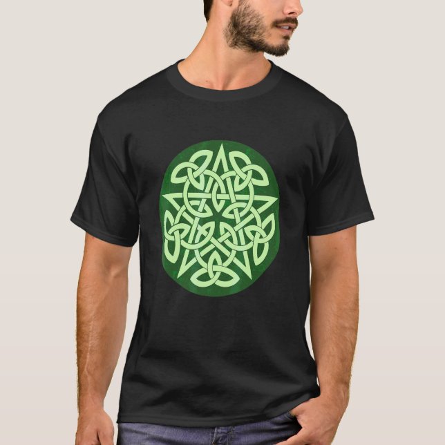 Keltisk ockult Wicca Pentakelknytning T Shirt (Framsida)