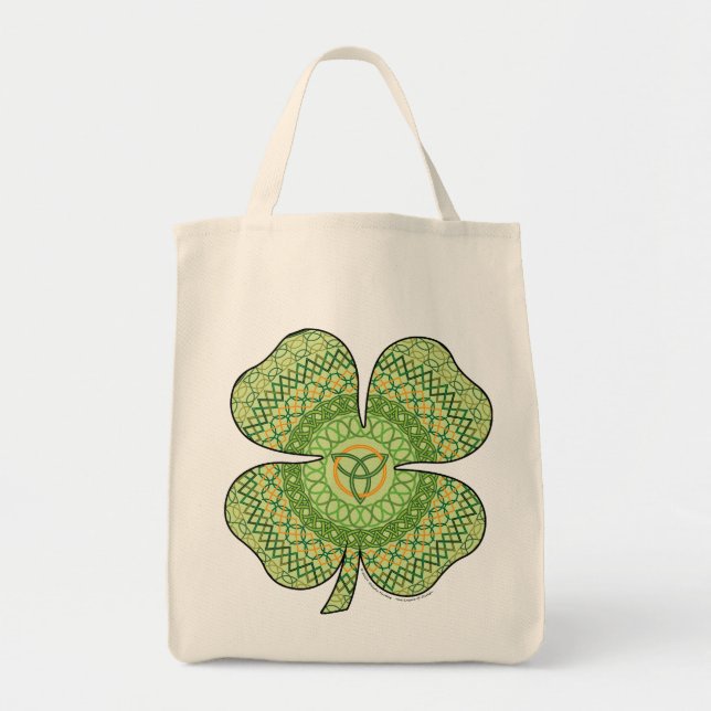 Keltisk Shamrock-handväskor Tygkasse (Framsidan)