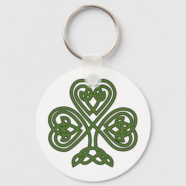 Keltisk Shamrock - St Patricks Day Nyckelring (Framsida)