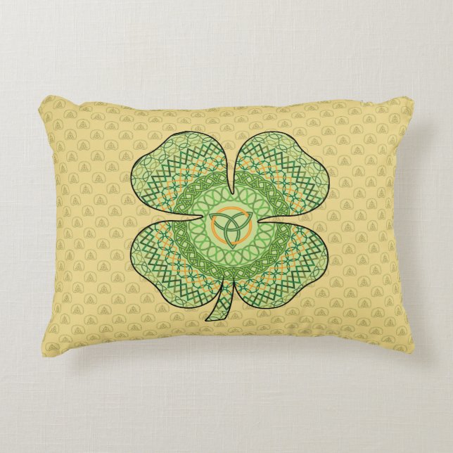 Keltisk ShamrockAccentdynor Prydnadskudde (Framsidan)