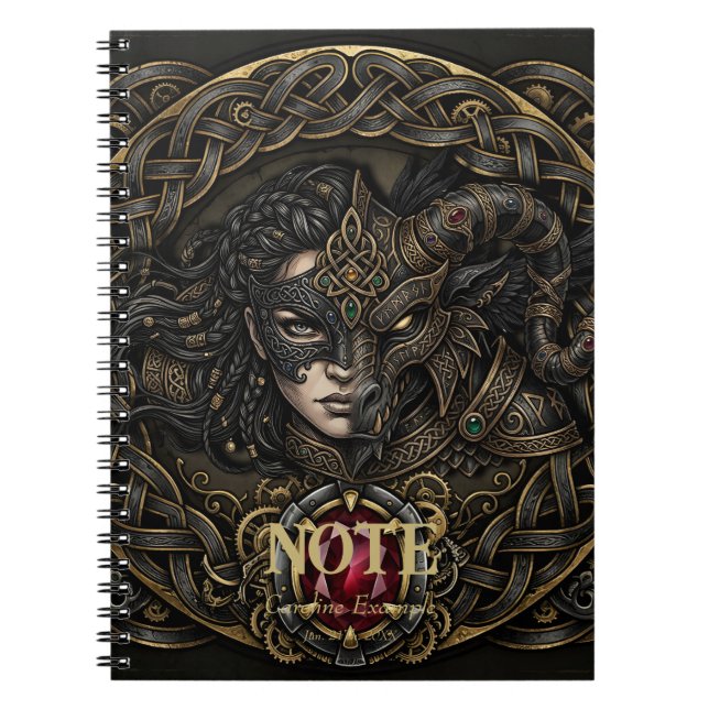 Keltisk Steampunk-krigare.  Anteckningsbok (Framsidan)