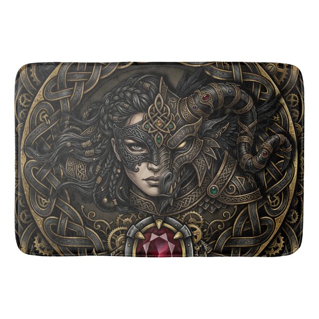 Keltisk Steampunk-krigare.  Badrumsmatta (Framsidan)