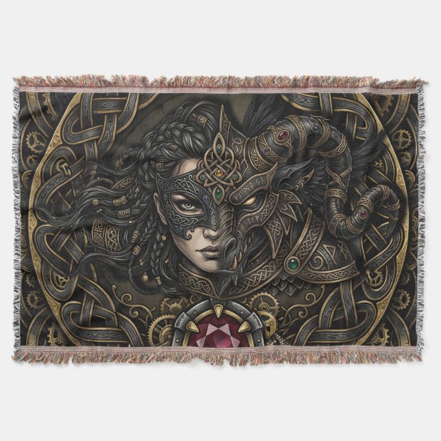 Keltisk Steampunk-krigare.  Filt (Framsidan)