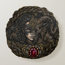 Keltisk Steampunk-krigare. Rund Kudde