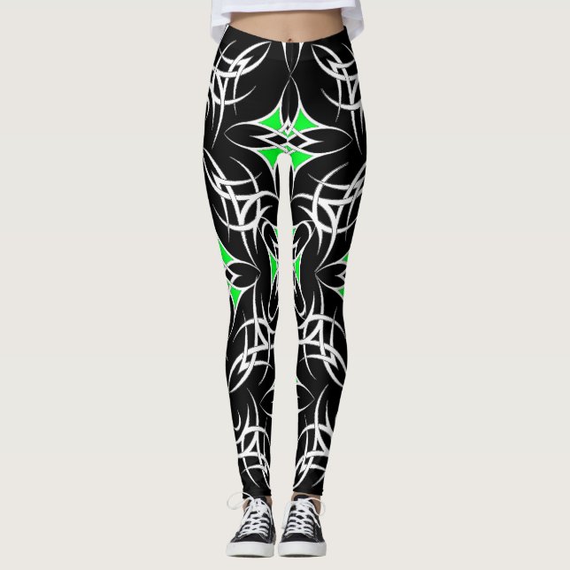 Keltisk Tribal ( Grön ) Leggings (Framsida)