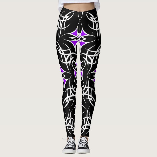 Keltisk Tribal ( Lila ) Leggings (Framsida)