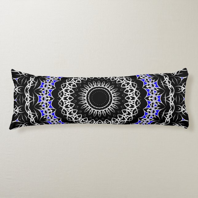 Keltisk tribal mandala (blå) kroppskudde (Framsidan)