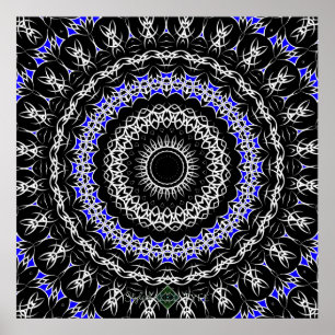 Keltisk Tribal Mandala ( Blå ) Poster