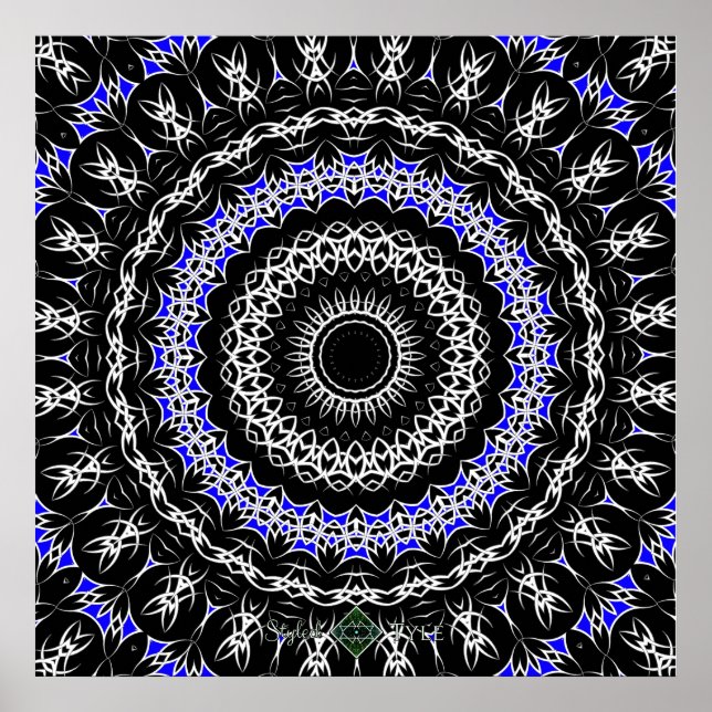 Keltisk Tribal Mandala ( Blå ) Poster (Framsidan)