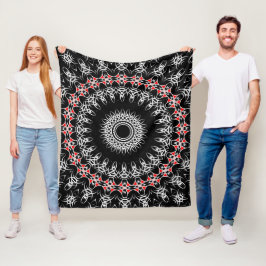Keltisk Tribal Mandala ( Röd ) Fleecefilt