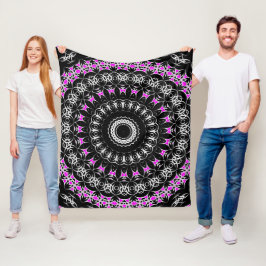 Keltisk Tribal Mandala ( Rosa ) Fleecefilt