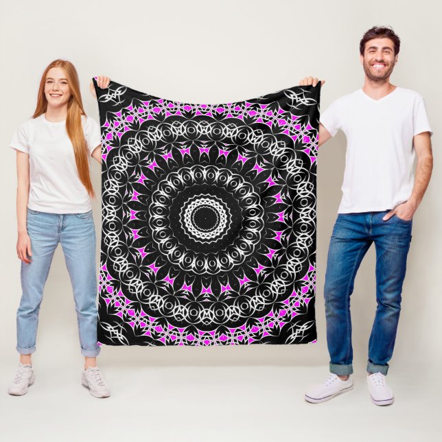 Keltisk Tribal Mandala ( Rosa ) Fleecefilt (På plats)