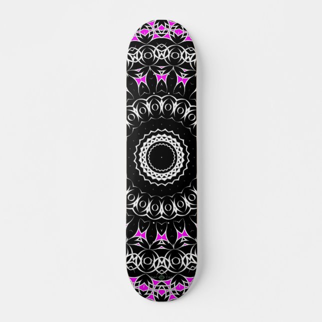 Keltisk Tribal Mandala ( Rosa ) Mini Skateboard Bräda 18,5 Cm (Framsida)