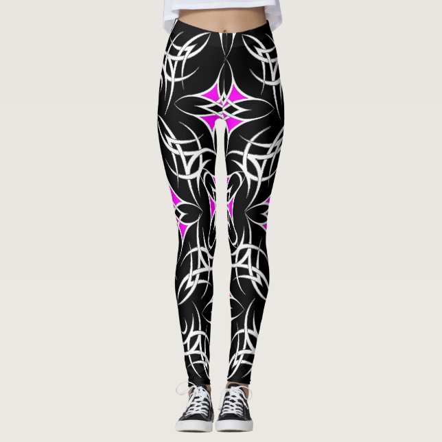Keltisk Tribal ( Rosa ) Leggings (Framsida)