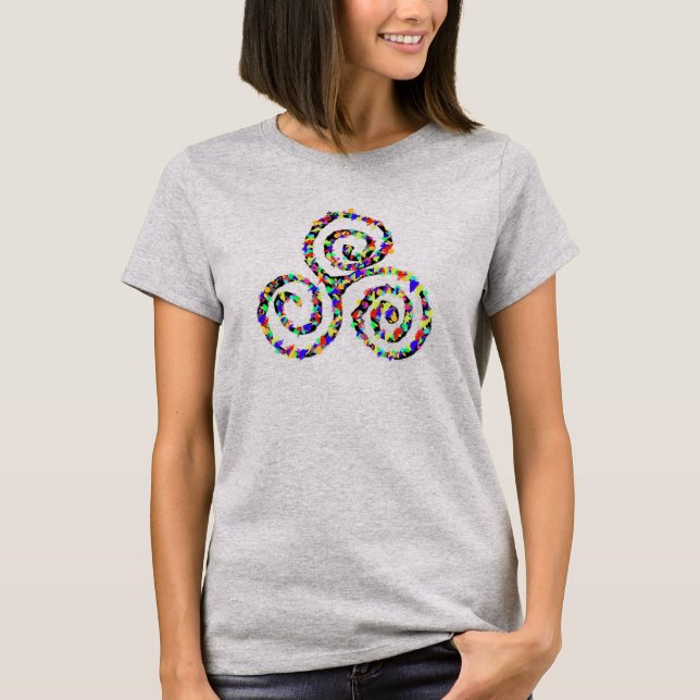 Keltisk Triskele Styrka Symbol T-Shirt (Framsida)