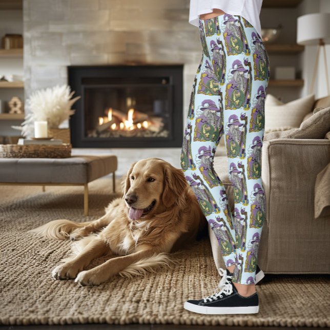 Keltisk trollkarlsdrake fantasy lila leggings (Skapare uppladdad)