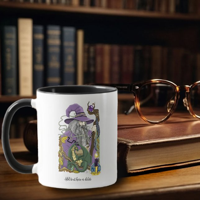 Keltisk trollkarlsdrake fantasy lila mugg (Skapare uppladdad)