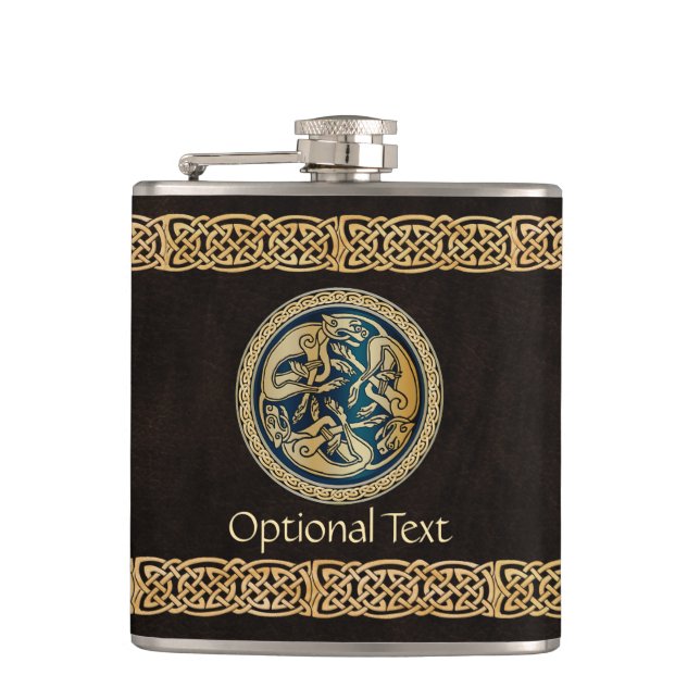 Keltisk Varg Knotwork Triad Fickplunta (Framsidan)