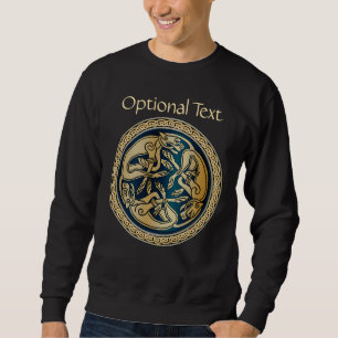 Keltisk Varg Knotwork Triad Lång Ärmad Tröja