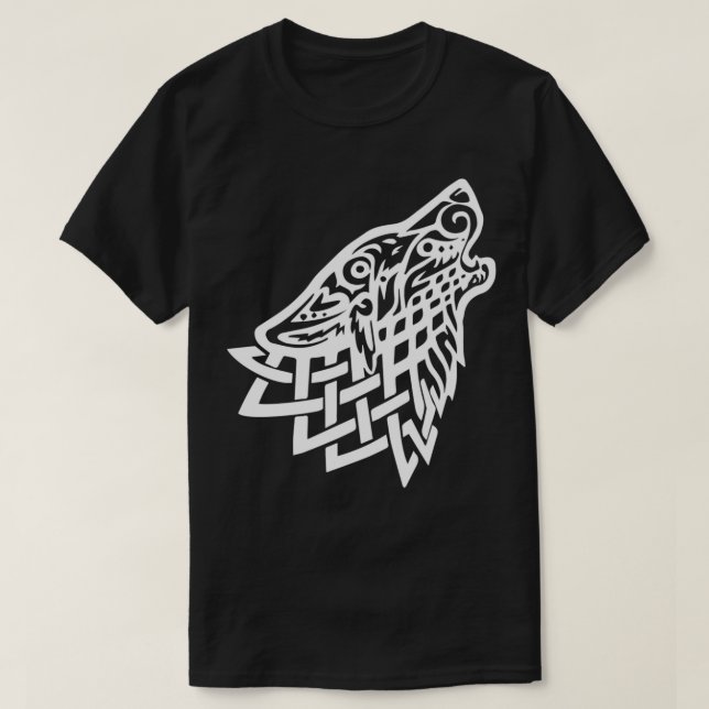 Keltisk Varg vit T Shirt (Design framsida)