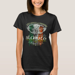 Keltiska Claddagh Slainte Grunge Irländska Flaggan T Shirt