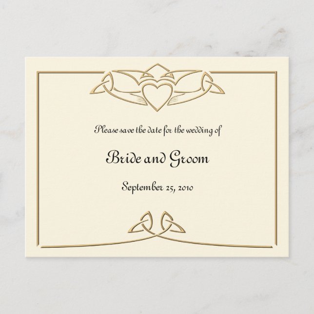 Keltiska Claddagh Spara datum postkort Meddelande Vykort (Framsida)