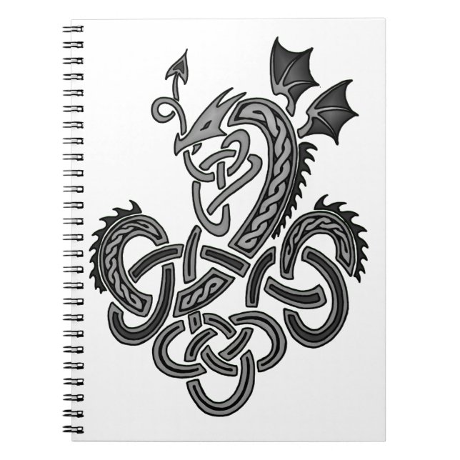 Keltiska draken - Silver Anteckningsbok (Framsidan)