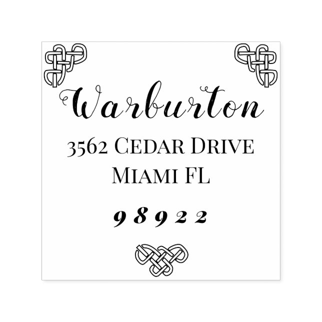 Keltiska gräns, modern typsnitt självfärgande stämpel (Design)