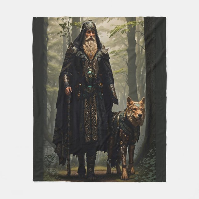 Keltiska guiden och Vargen Fleecefilt (Framsidan)