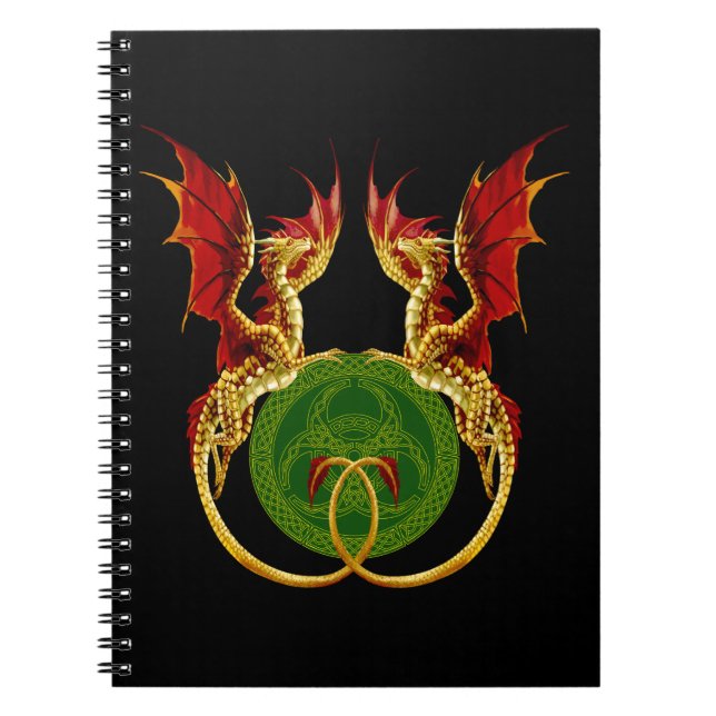 Keltiska halvledarskiktade Måne och dragoner Anteckningsbok (Framsidan)