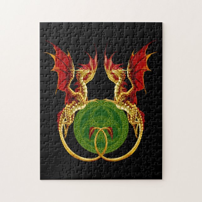 Keltiska halvledarskiktade Måne och dragoner Pussel (Vertikal)
