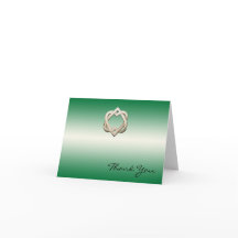 Keltiska hjärtan på grön gradient tack