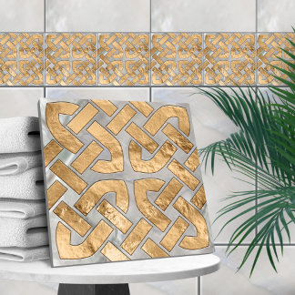 Keltiska knut - Mor i Pearl och Guld Kakelplatta