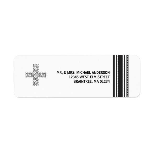 Keltiska Kor och Rand Returadress Etikett (Framsidan)