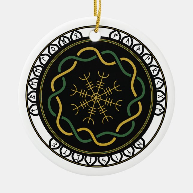 Keltiska Runor 3 Ornament (Rund) (Framsidan)