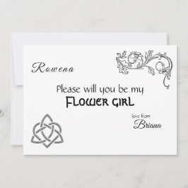 Keltiska symboler och blad på vitt inbjudningar