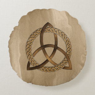 Keltiska triquetra Trinity Knapprunda Pillow Rund Kudde